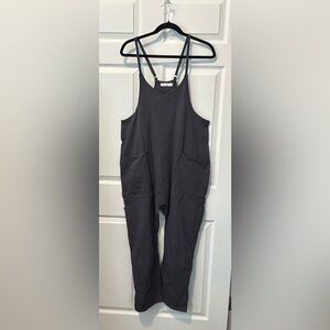 Stylish Charcoal Jumpsuit with Strappy Back
